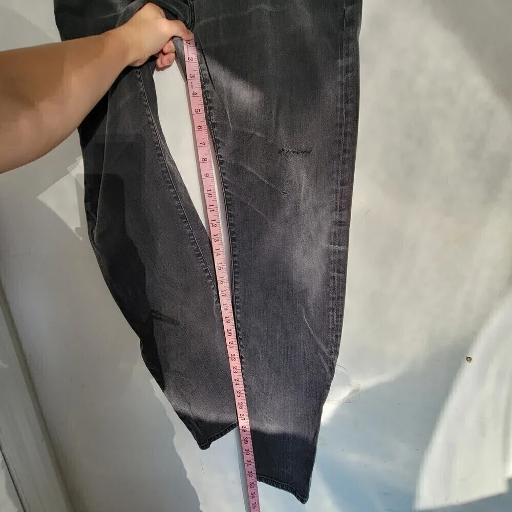 Vince Washed Out Ash Gray Ripped Distressed Bleached Denim Jean Pants Size 34
